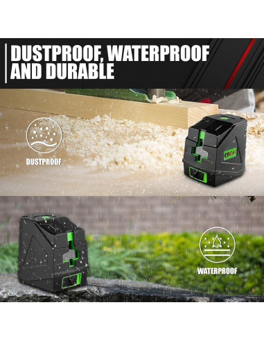 Nivel láser autorregulable C&T 30m línea cruzada verde