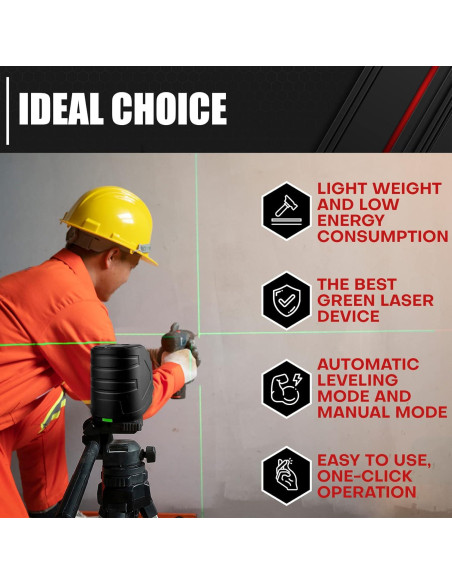 Nivel láser autorregulable C&T 30m línea cruzada verde