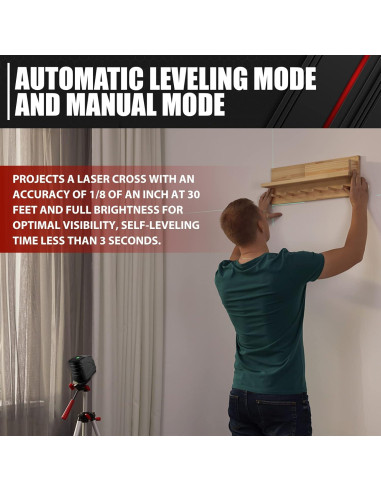 Nivel láser autorregulable C&T 30m línea cruzada verde