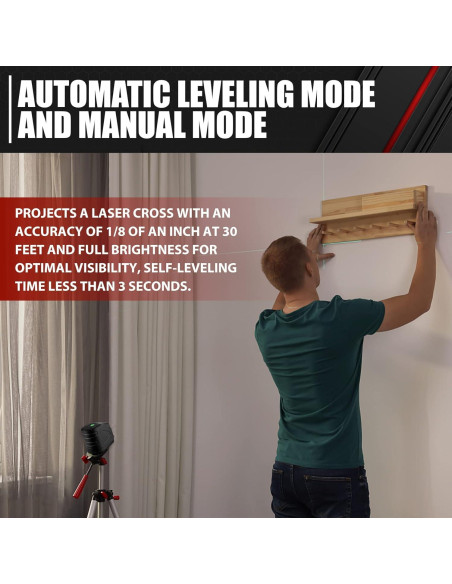 Nivel láser autorregulable C&T 30m línea cruzada verde