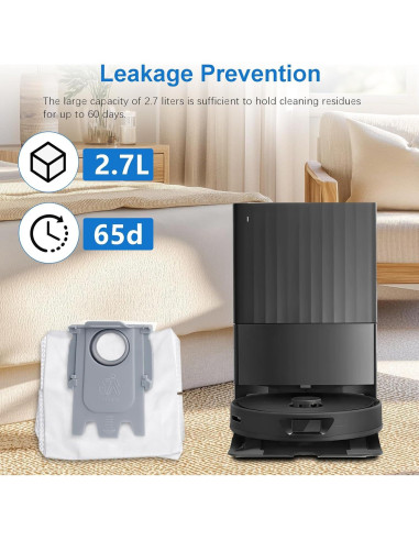 14 Bolsas Desechables para Roborock Q Revo 2.7L Bluearks