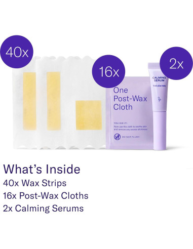 Kit de Cera Facial Flamingo para Mujeres - 20 Tiras + Pañitos