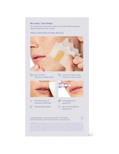 Kit de Cera Facial Flamingo para Mujeres - 20 Tiras + Pañitos