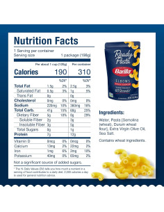 Pasta Lista Barilla Gomiti 198.4 g - 7 Paquetes Microondas 2