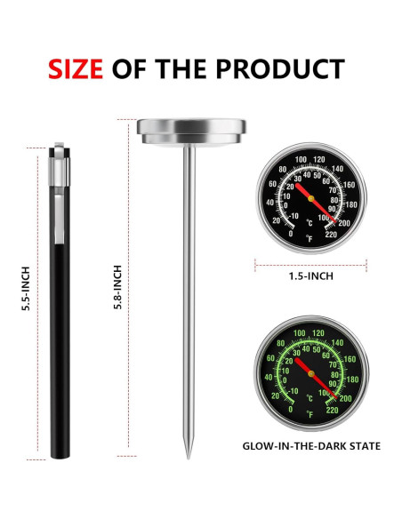 Termómetro de Carne Cxjesin Acero Inoxidable 0 a 100C