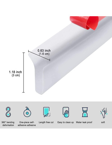 Barrera de Agua SLequipo 67 cm Translúcido para Ducha