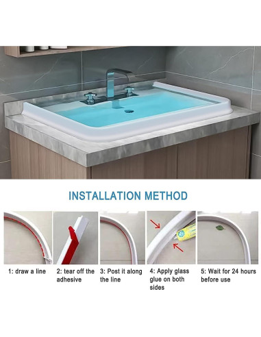 Barrera de Agua SLequipo 67 cm Translúcido para Ducha