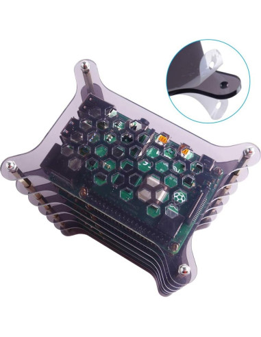 Caja de Clúster GeeekPi 6 Capas para Raspberry Pi 4/3/2 con Disipadores
