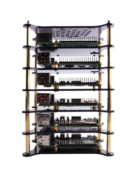 Caja de Clúster GeeekPi 6 Capas para Raspberry Pi 4/3/2 con Disipadores