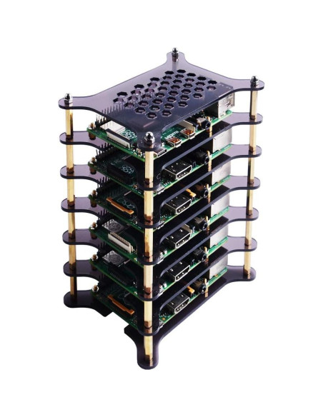 Caja de Clúster GeeekPi 6 Capas para Raspberry Pi 4/3/2 con Disipadores