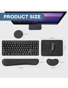 Soporte de Muñeca Ergonómico ABRONDA - Set 4 en 1 Negro 2