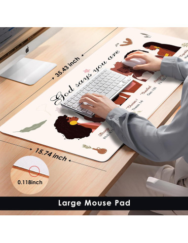 Alfombrilla de Escritorio AFRITEE Negra 80x40 cm Doble Cara