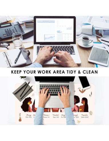 Alfombrilla de Escritorio AFRITEE Negra 80x40 cm Doble Cara