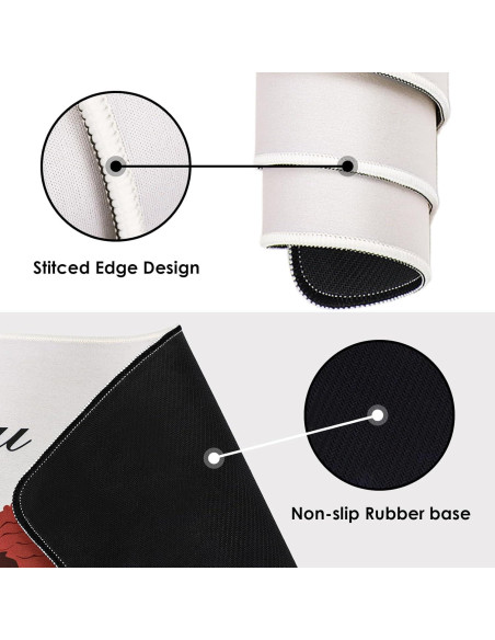 Alfombrilla de Escritorio AFRITEE Negra 80x40 cm Doble Cara