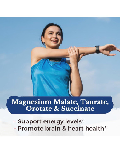 Suplemento Complejo de Magnesio Vitalitown 10 en 1 - 400mg - 90 Cápsulas