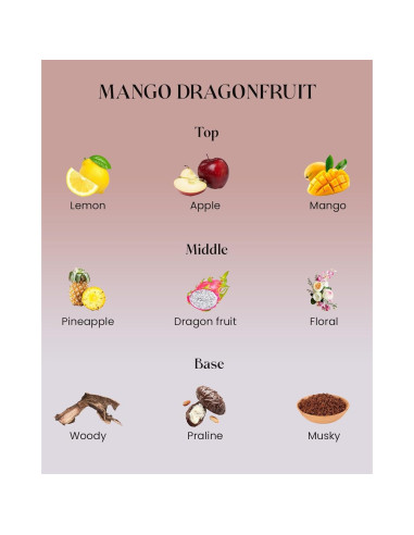 Vela Aromática M&SENSE Mango y Fruta del Dragón 300g Cera Soja