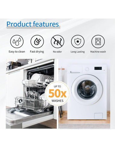 Paños de Cocina Reutilizables HOMERHYME - 10 Toallas Absorbentes Gris