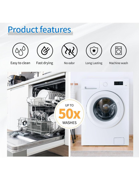 Paños de Cocina Reutilizables HOMERHYME - 10 Toallas Absorbentes Gris