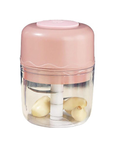 Mini Picadora Eléctrica UScarmen 250ml Rosa Cuchilla Acero