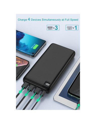 Banco de Energía IXNINE 26800mAh Cargador Portátil Negro