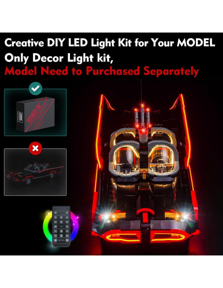 Kit de Luz LocoLee para LEGO Batman Batmóvil 76328 RC Kit de Luz LocoLee para LEGO Batman Batmóvil 76328 RC