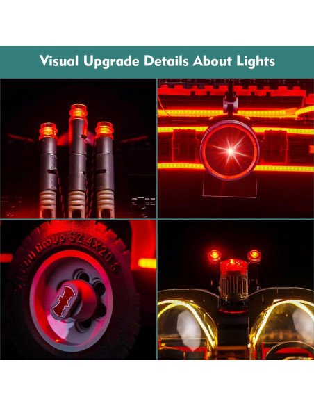 Kit de Luz LocoLee para LEGO Batman Batmóvil 76328 RC Kit de Luz LocoLee para LEGO Batman Batmóvil 76328 RC