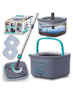 Sistema de Mopa y Cubo True & Tidy SPIN-800A 5L Doble Compartimento