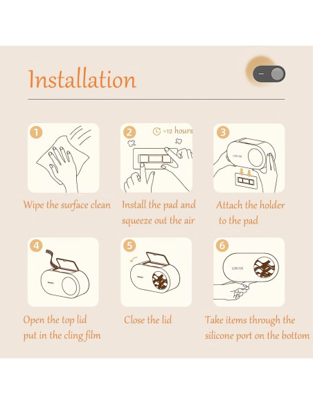 Caja dispensadora de almacenamiento LORVOR con 100 cubiertas elásticas