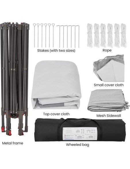 Gazebo Plegable Yaheetech 3x3m Hexagonal con Malla y Techo Doble