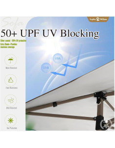 Carpa Canopy Pop Up 3.96x3.96m Marrón Sophia & William UPF50+ 2