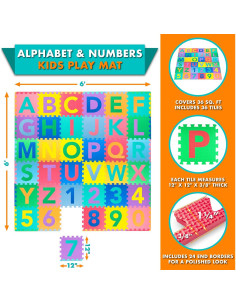 Alfombrilla de Juego ProSource Kids Puzzle 36 Piezas 1.83m 2