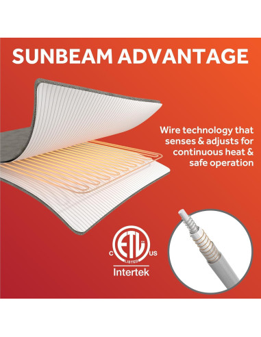 Protector de colchón calefaccionado Sunbeam individual 99x191 cm