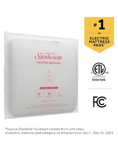 Protector de colchón calefaccionado Sunbeam individual 99x191 cm