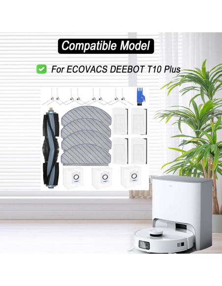 Kit de Accesorios para Aspiradora Robot ECOVACS DEEBOT T10 Plus - 21 Piezas