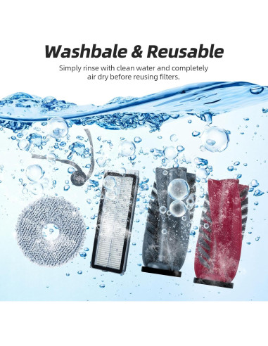 21 Piezas Repuesto Walntec para Aspiradora Roborock Qrevo