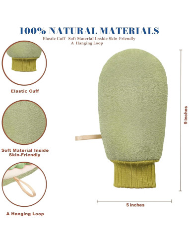 Guante Exfoliante Lusilushy Verde Doble Cara para Ducha