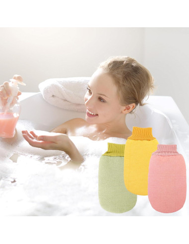 Guante Exfoliante Lusilushy Verde Doble Cara para Ducha