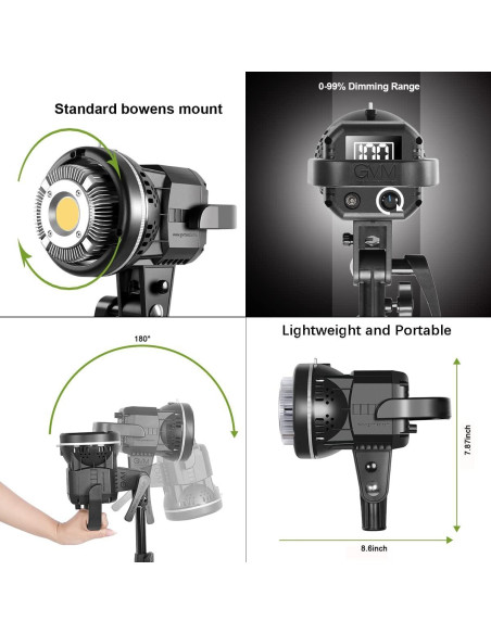 Kit de Iluminación Fotográfica GVM 80W con Softbox 60cm