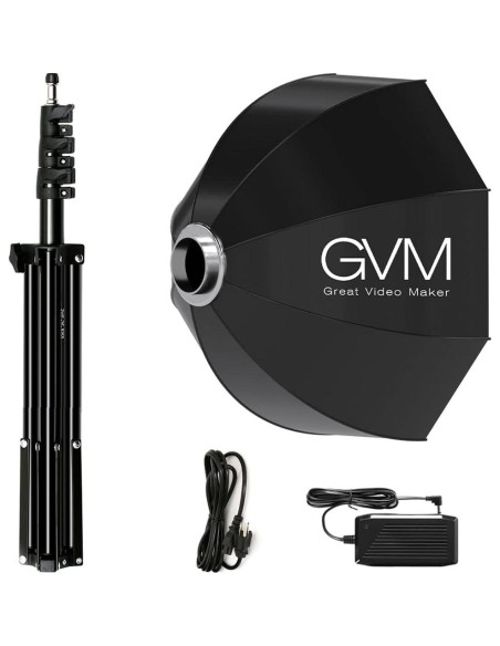 Kit de Iluminación Fotográfica GVM 80W con Softbox 60cm