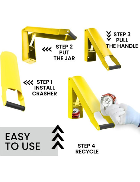 Triturador de Latas Chambridge Amarillo Montado en Pared