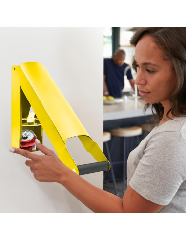 Triturador de Latas Chambridge Amarillo Montado en Pared