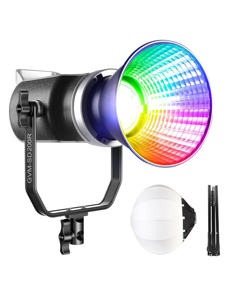 Kit de Luz de Video RGB GVM 200W LED Bi-Color con Softbox 66cm