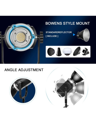 Kit de Luz de Video RGB GVM 200W LED Bi-Color con Softbox 66cm