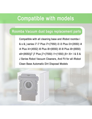 24 Bolsas de Vacío MalhSlix para iRobot Roomba i7 i3 i4 i6