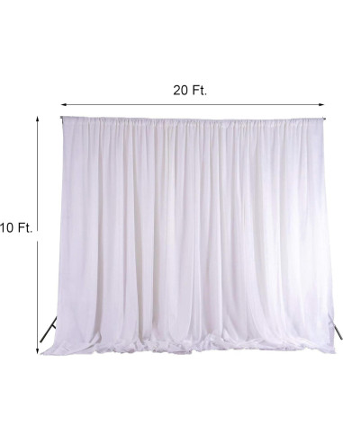 Cortina de Chiffon Marfil 6.1x3.0m BalsaCircle para Eventos