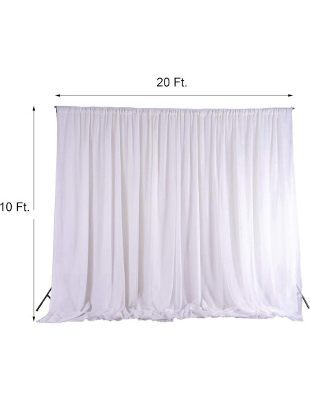 Cortina de Chiffon Marfil 6.1x3.0m BalsaCircle para Eventos