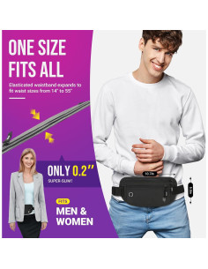 Cinturón de Dinero RFID UETLRO Negro para Viaje Unisex 2