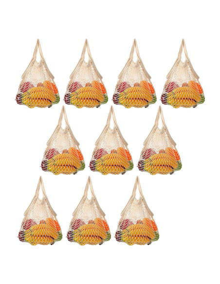 10 Bolsas de Compras Reutilizables de Algodón Lemecima 35x35cm