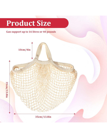 10 Bolsas de Compras Reutilizables de Algodón Lemecima 35x35cm