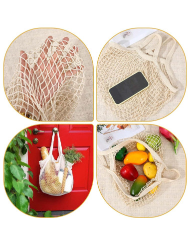 10 Bolsas de Compras Reutilizables de Algodón Lemecima 35x35cm